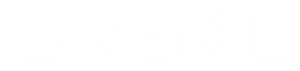 A white logo with the word essence on it.