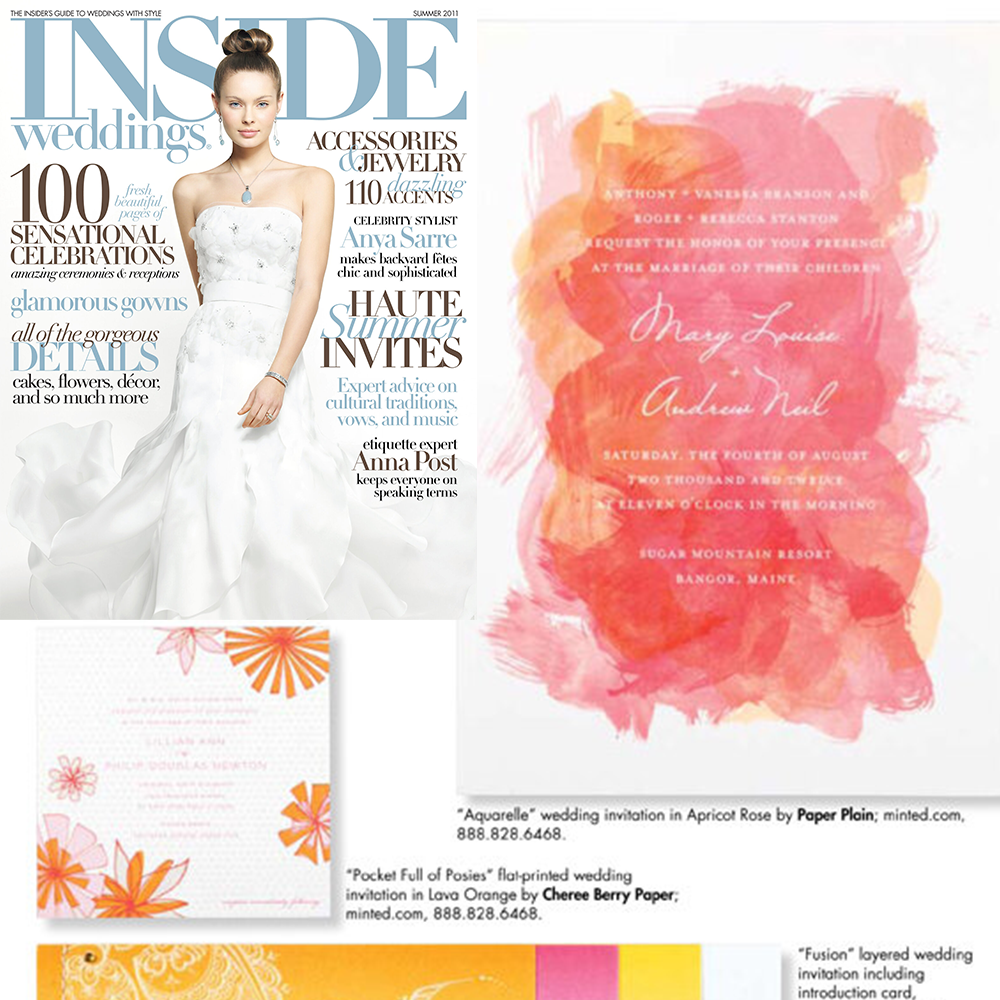 Inside magazine wedding invitations.
