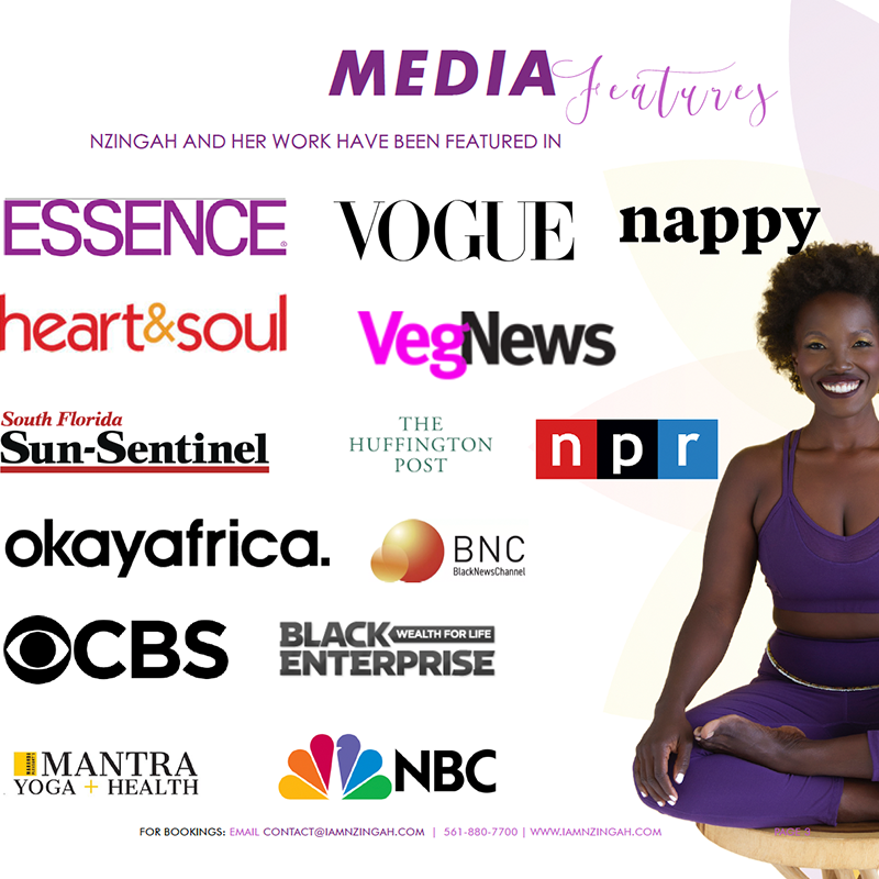 A woman in a yoga pose with the words media factors.