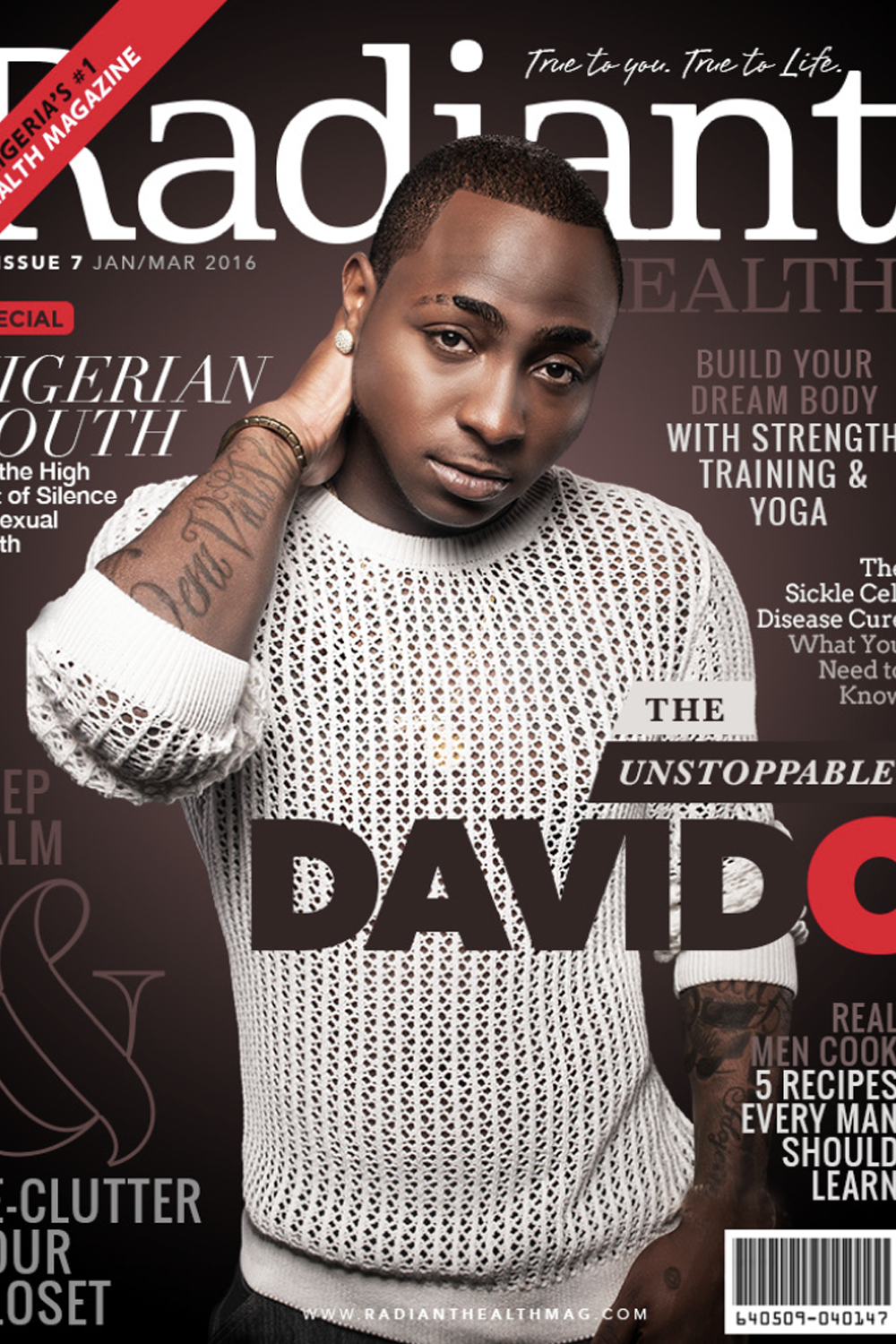 David c on the cover of radiant magazine. David c on the cover of radiant magazine.