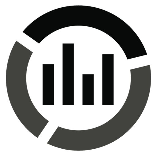 A circle with a bar graph in the middle.
