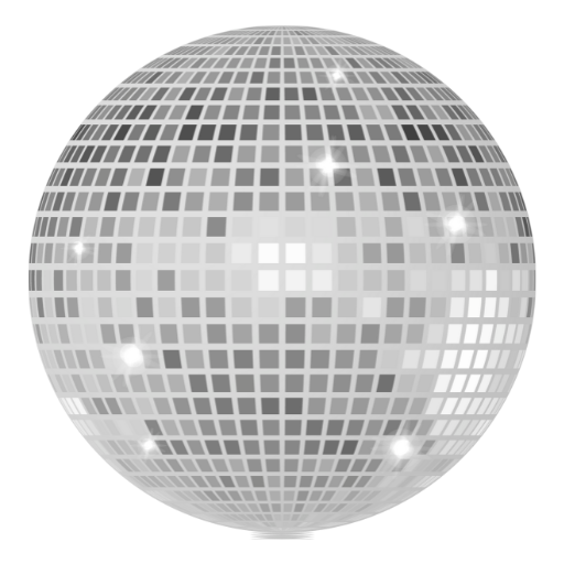 A disco ball on a black background.