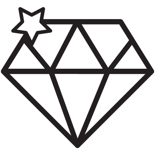 A diamond with a star on it.