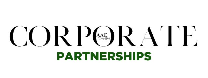 A green logo with the word partnerships on it.